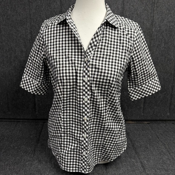 Talbots Tops - Talbots Black and White Checkered Women's Top